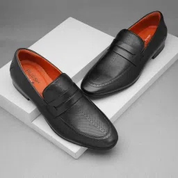 Ruosh Men's Black Formal Loafers image 1