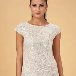 Annabelle by Pantaloons Silver Embellished Top image 1