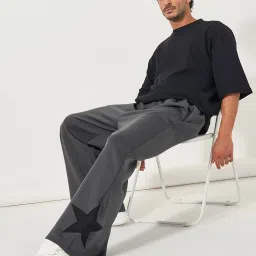 Styli Grey Polyester Relaxed Fit Solid Trackpant image 1