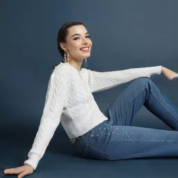 Forever 21 White Regular Fit Sweater image 1