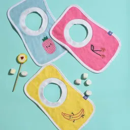 MiArcus Kids Multicolor Embroidered Bibs (Pack of 3) image 1