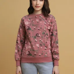 Forever 21 Pink Floral Print Sweatshirt image 1