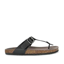 El Paso Men's Black T-Strap Sandals image 1