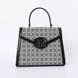 Elle Black Printed Handbag image 1