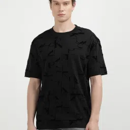 Calvin Klein Black Cotton Regular Fit Printed T-Shirt image 1