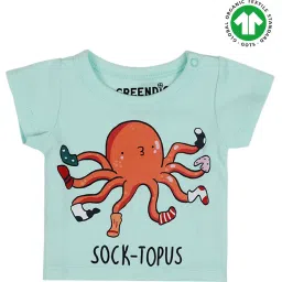 Greendigo Kids Blue Printed T-Shirt image 1