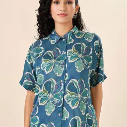 Akkriti by Pantaloons Blue Printed Shirt image 1