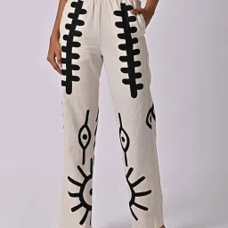 The Missy Co. Beige Printed Pants image 1