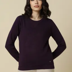 Allen Solly Purple Embroidered Sweater image 1