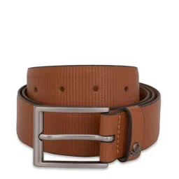 United Colors of Benetton Carcetti Tan Leather Textured Waist Belt image 1