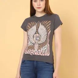 Wrangler Grey Graphic T-Shirt-image-10