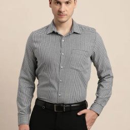 Turtle Black Cotton Slim Fit Dobby Shirt-picture-32