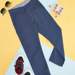 Pantaloons Junior Navy Solid Trousers image 1