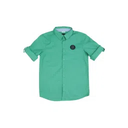 Allen Solly Junior Green Solid Full Sleeves Shirt image 1