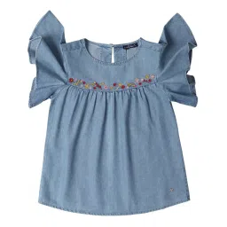 Allen Solly Junior Blue Embroidered Top image 1