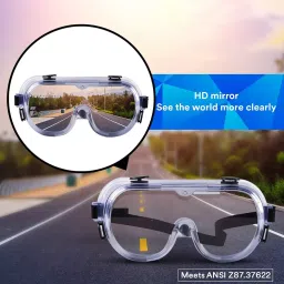 3M Safety Goggle with Wide Coverage Lens Splash Transparent Polycarbonate Universal Nylon for Laboratory & Agriculture Work Use, 1621 (Pack of 15 Pcs) image 4