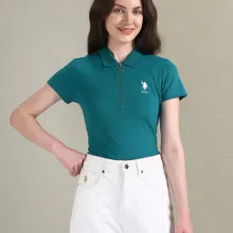 U.S. Polo Assn. Teal Cotton Graphic Print Polo T-Shirt-picture-24