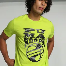 Puma Green Cotton Regular Fit Printed Sports T-Shirt image 1