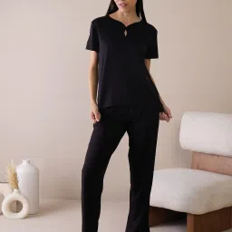 Sweet Dreams Black Plain Pyjama Set image 1