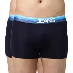 UnderJeans by Spykar Blue Trunks - Pack of 2-image-73