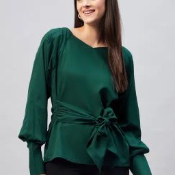Rare Dark Green Regular Fit Top-picture-1