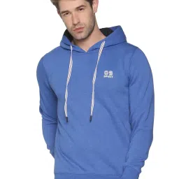showoffff SHOWOFF Royal Blue Cotton Slim Fit Solid Sweatshirt image 1