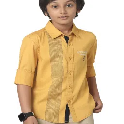 Under Fourteen Only Kids Yellow Printed Full Sleeves Shirt image 1