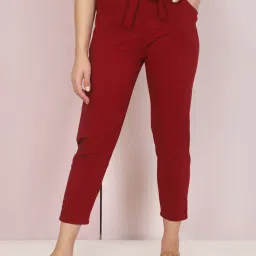 BUYNEWTREND Maroon Mid Rise Pants image 1