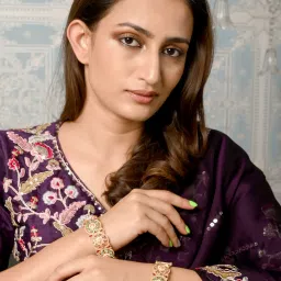 Odette Multicolor Embellished Bangles For Women-Set Of 2 image 1