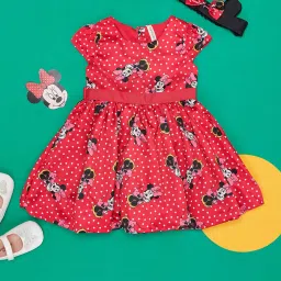 Pantaloons Baby Red Printed Dress with Hairband image 1