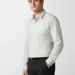 Van Heusen Grey Cotton Slim Fit Printed Shirt image 3