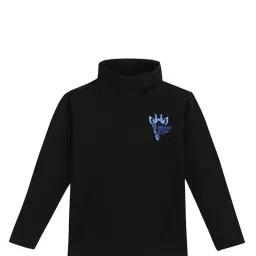 Blue Giraffe Kids Black Solid  T-Shirt image 1