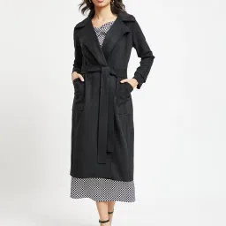 Fablestreet Black Relaxed Fit Coat image 1