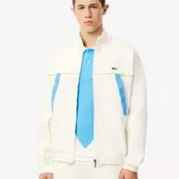 Lacoste White Loose Fit Colour Block Sweatshirt image 1