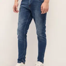 The Bear House Blue Cotton Skinny Fit Solid Jeans-picture-39