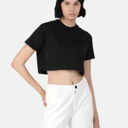 Bene Kleed Black Slim Fit Crop T-Shirt image 1