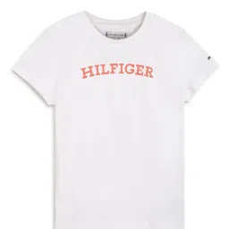 Tommy Hilfiger Kids White Logo Print T-Shirt image 1