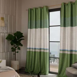 Stoa Paris Olive Sateen Printed Door Curtain Versailles image 1