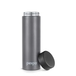 Pexpo Grey Stainless Steel Vacuum Insulated Wide Mouth Water Bottle (500ml) image 1