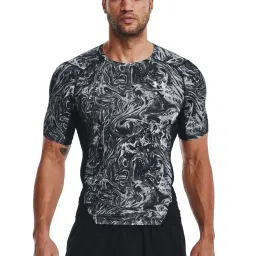Under Armour Grey Muscle Fit Printed Sports T-Shirt image 1