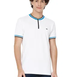 Mufti White Slim Fit Crew T-Shirt image 1