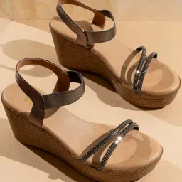 Inc.5 Women's Pewter Ankle Strap Wedges image 1