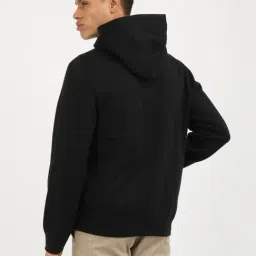 Tommy Hilfiger Black Cotton Regular Fit Hooded Jacket image 2