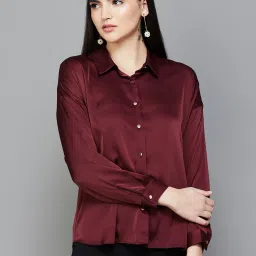 Code by Lifestyle Maroon Regular Fit Shirt image 1