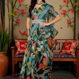 PAMPER YOURSELF Floral Saree image 4