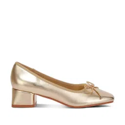 London Rag Women's Golden Casual Pumps image 1