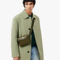 Lacoste Grey Embossed Monogram Cross Body Bag image 1