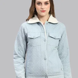 Monte Carlo Light Blue Self Design Jacket image 1