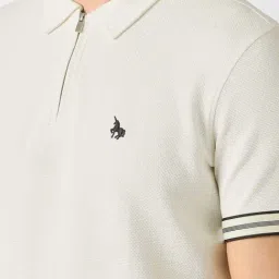 Van Heusen White Cotton Regular Fit Polo T-Shirt image 4