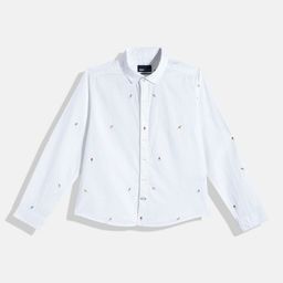 M&H Juniors Boys Conversational Opaque Printed Pure Cotton Casual Shirt-picture-33